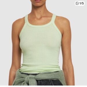 RE/DONE 🔥 Ribbed Cotton Tank Top in pistachio